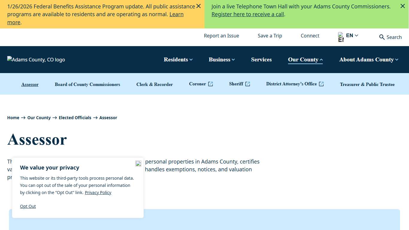 Assessor Adams County, CO