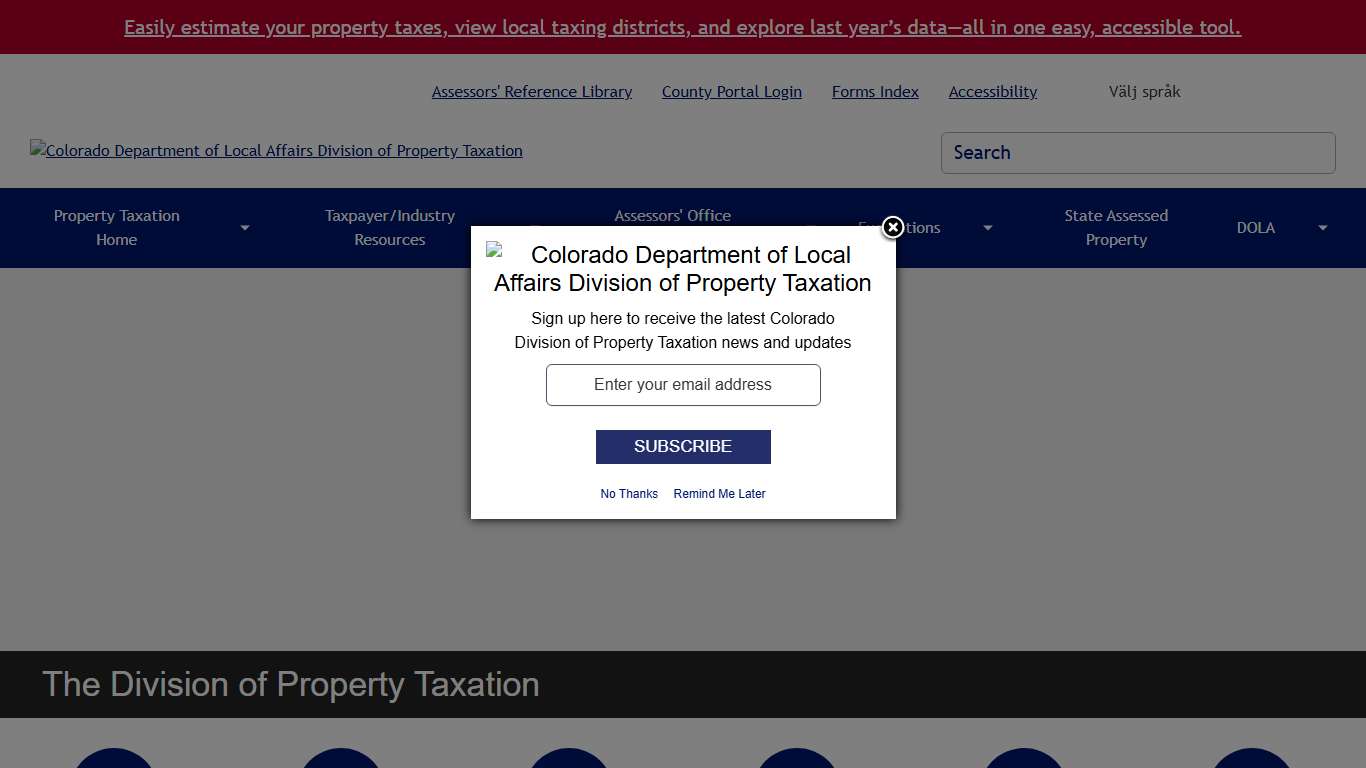 Home Colorado Department of Local Affairs Division of Property Taxation